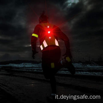 Gilet da corsa riflettente a LED Sicurezza durevole regolabile